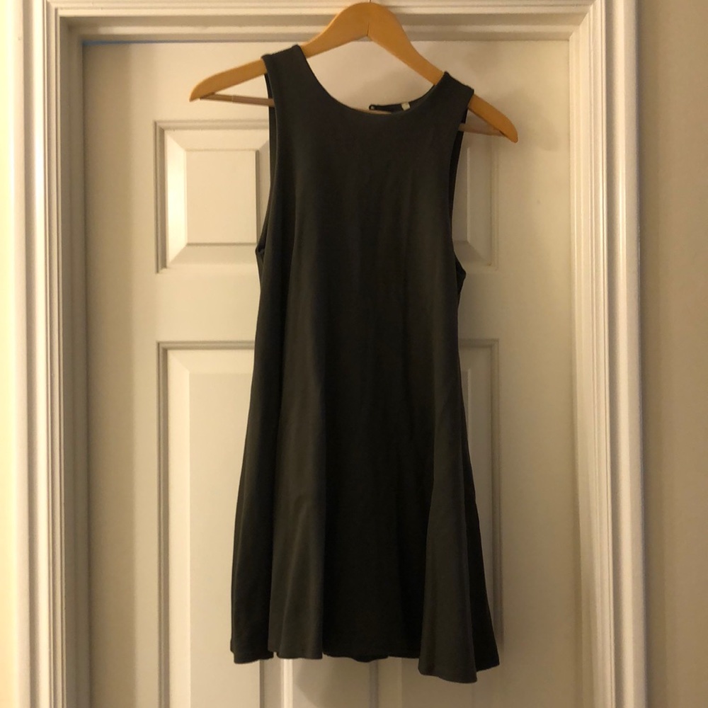 Sage olive green mini tank dress